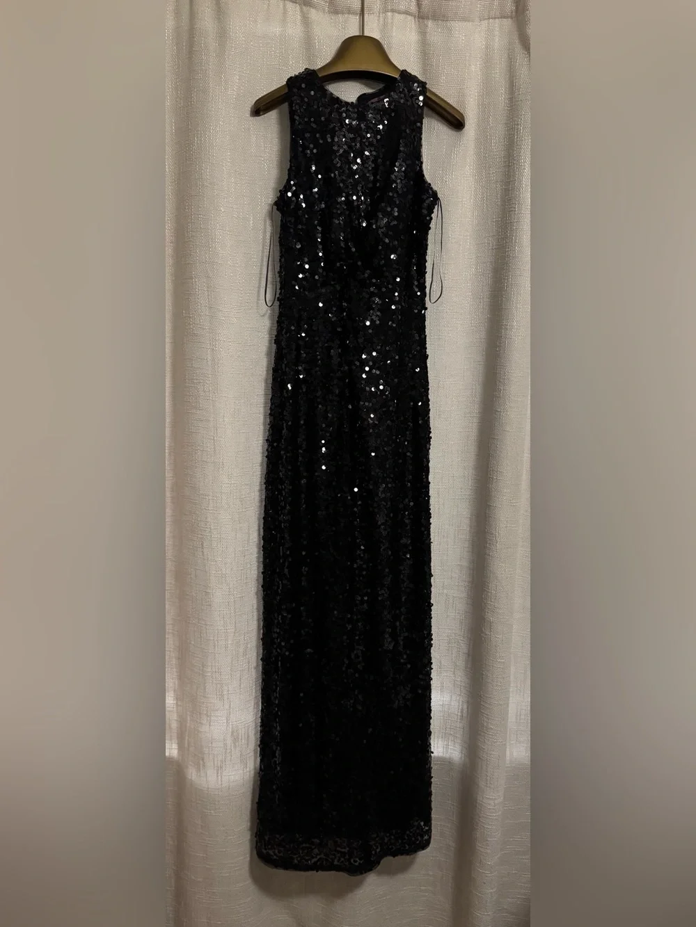 Black Sequin Maxi Dress for Women - Sleek Evening Gown - Picture 3 of 5